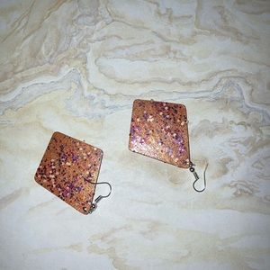 Hand painted wood earrings